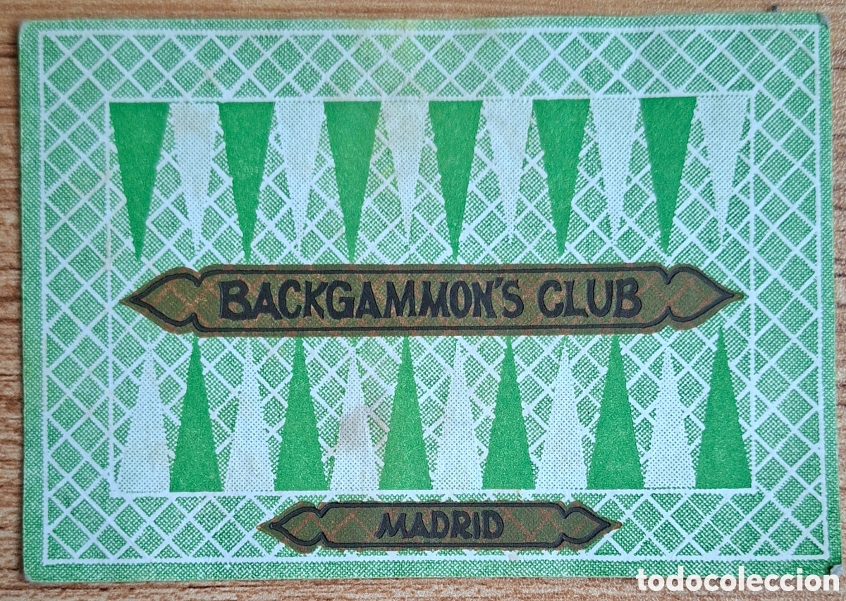 Otros art&iacute;culos de coleccionismo en papel: Posavasos Backgammon's Club - Madrid