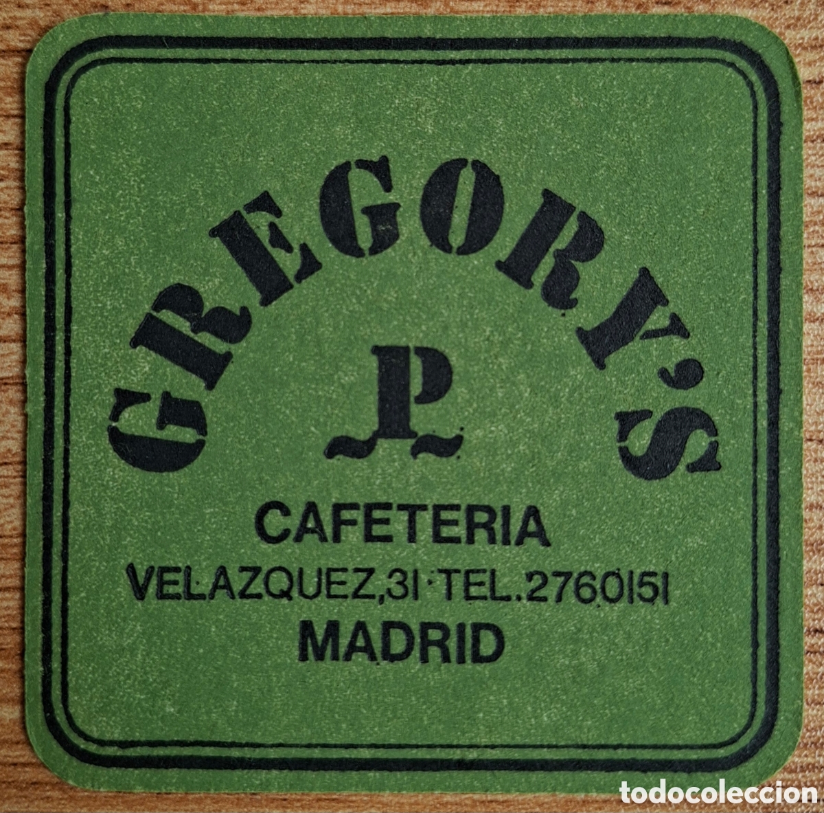 Otros art&iacute;culos de coleccionismo en papel: Posavasos Cafeter&iacute;a Gregory's - Madrid
