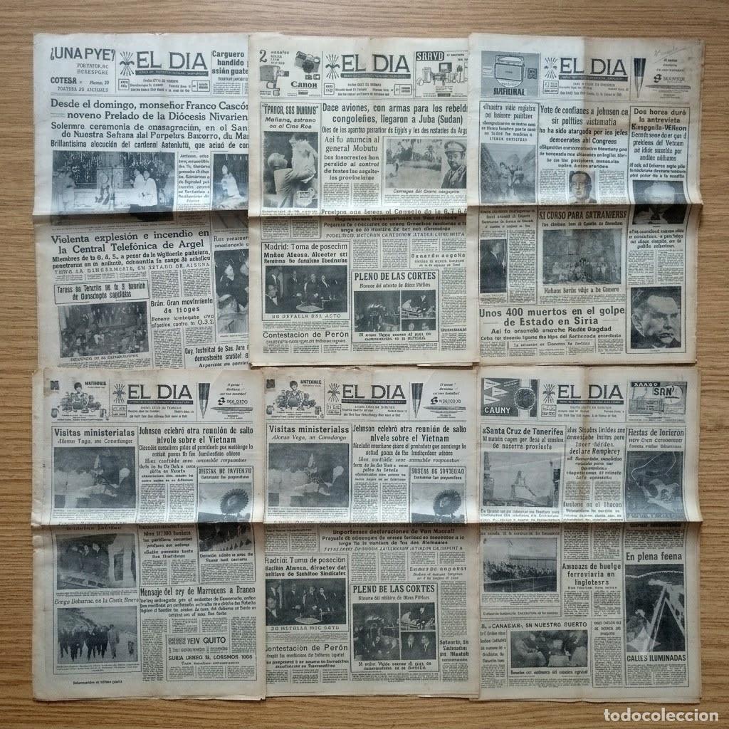 Otros art&iacute;culos de coleccionismo en papel: Lote de 27 PERI&Oacute;DICOS EL D&Iacute;A - DESDE 1944 A 1966 | VER PORTADAS EN FOTOGRAF&Iacute;AS | Tenerife - Canarias