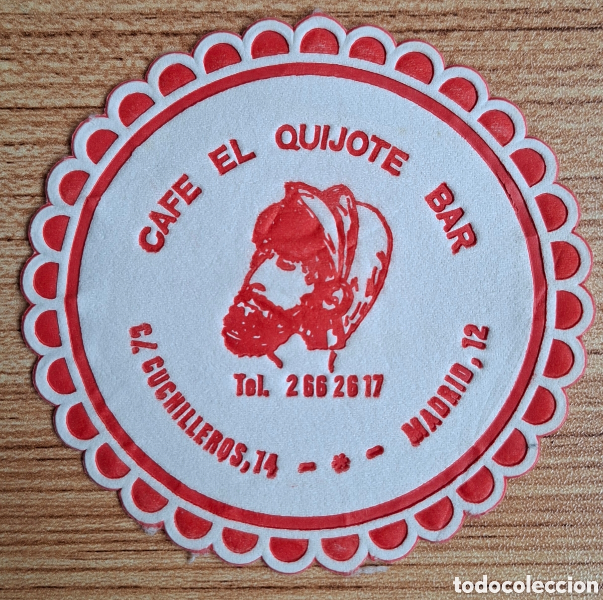 Otros art&iacute;culos de coleccionismo en papel: Posavasos Caf&eacute; Bar El Quijote - Madrid