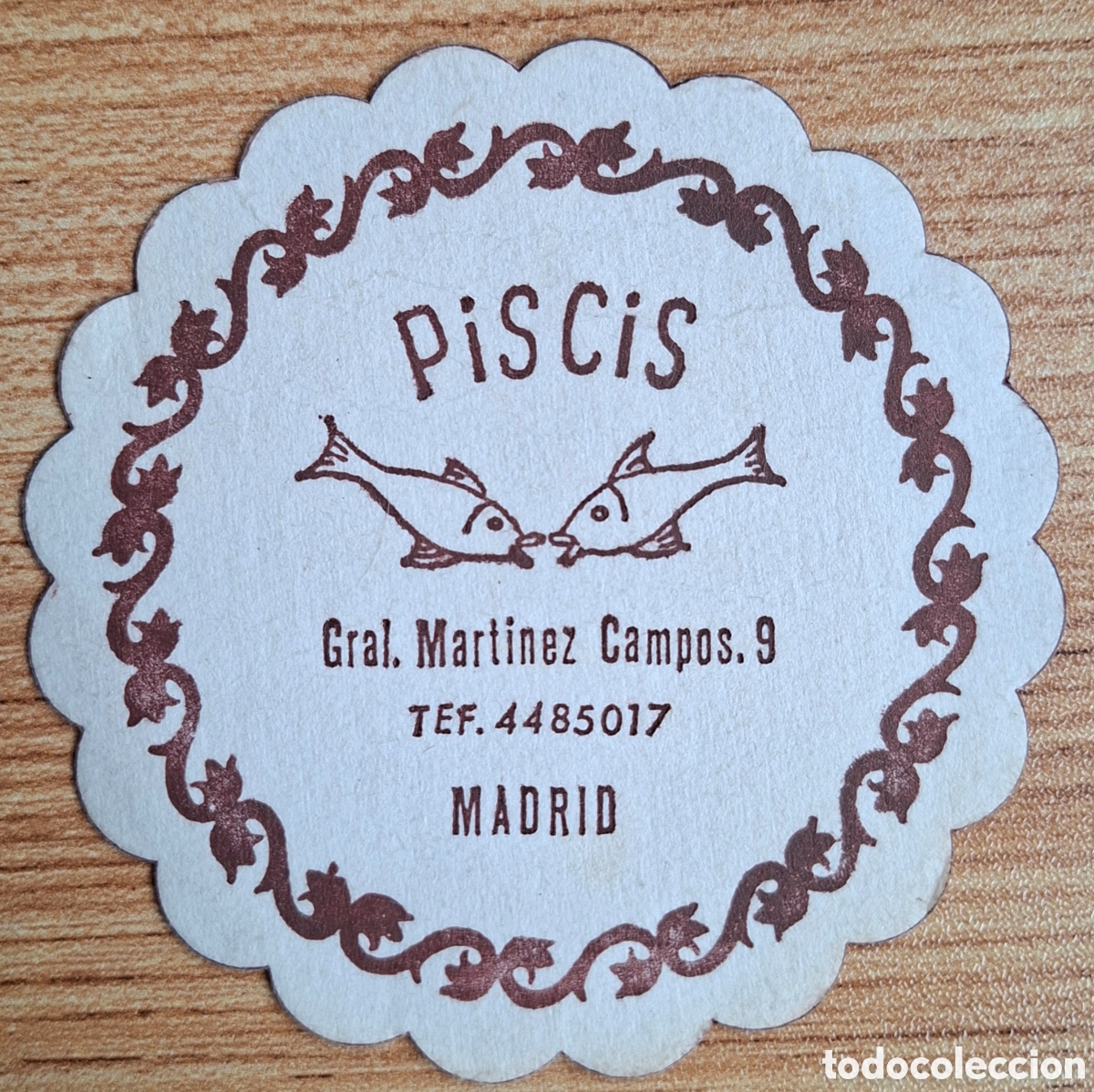 Otros art&iacute;culos de coleccionismo en papel: Posavasos Piscis - Madrid