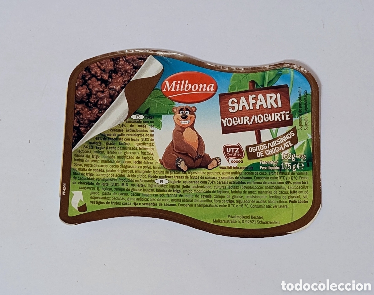 Otros art&iacute;culos de coleccionismo en papel: Tapa Yogur cereales Safari. Milbona