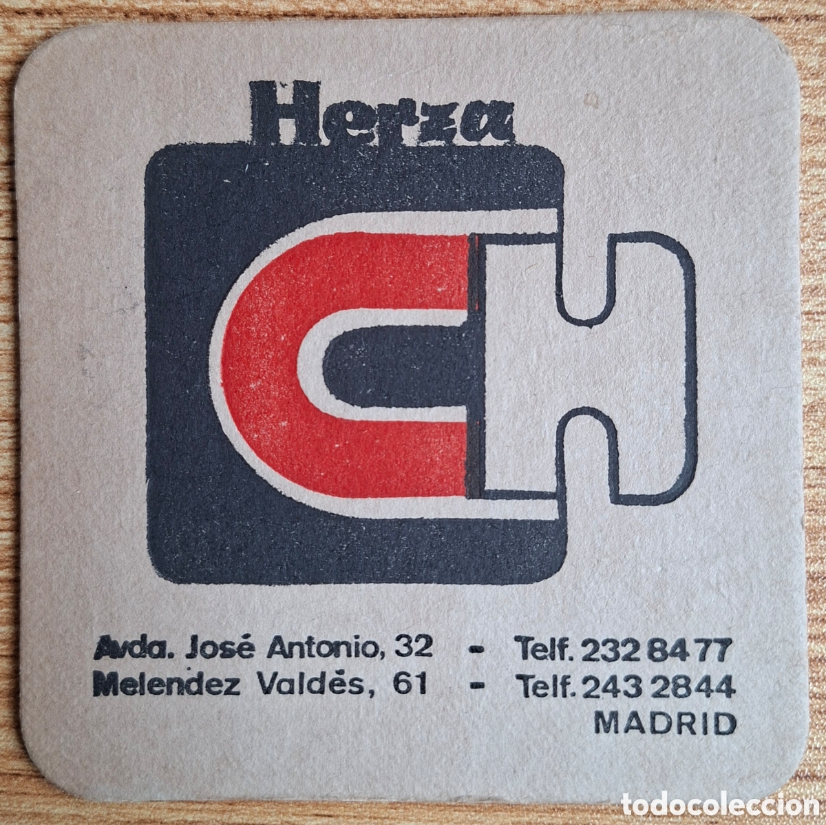 Otros art&iacute;culos de coleccionismo en papel: Posavasos Cafeter&iacute;a Herza - Madrid