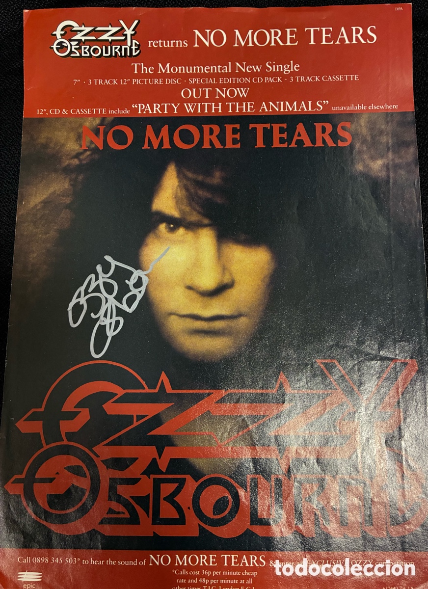 Otros art&iacute;culos de coleccionismo en papel: Ozzy osbourne foto promocional firmada