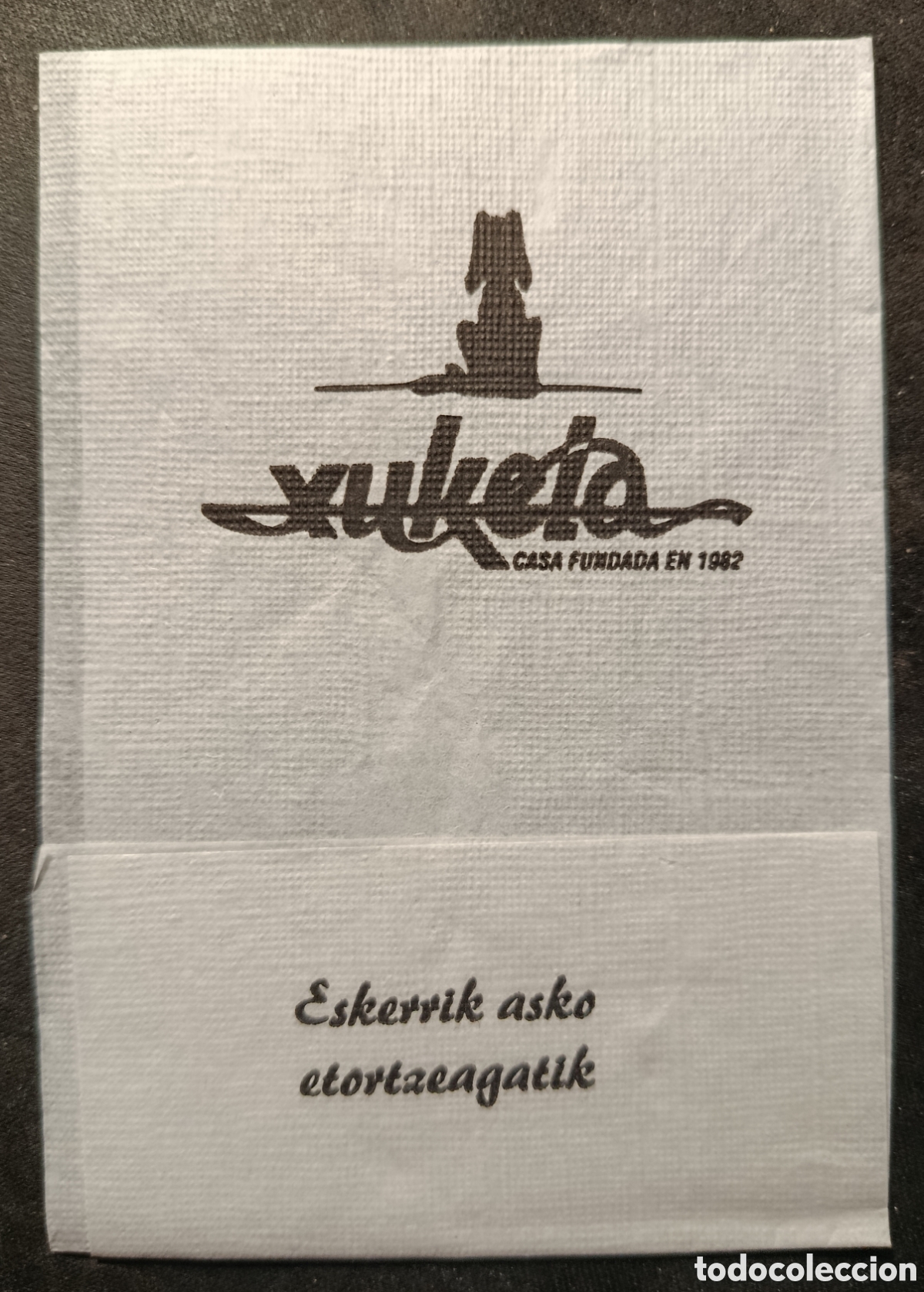 Otros art&iacute;culos de coleccionismo en papel: SERVILLETA DE PAPEL XUKELA/BILBAO