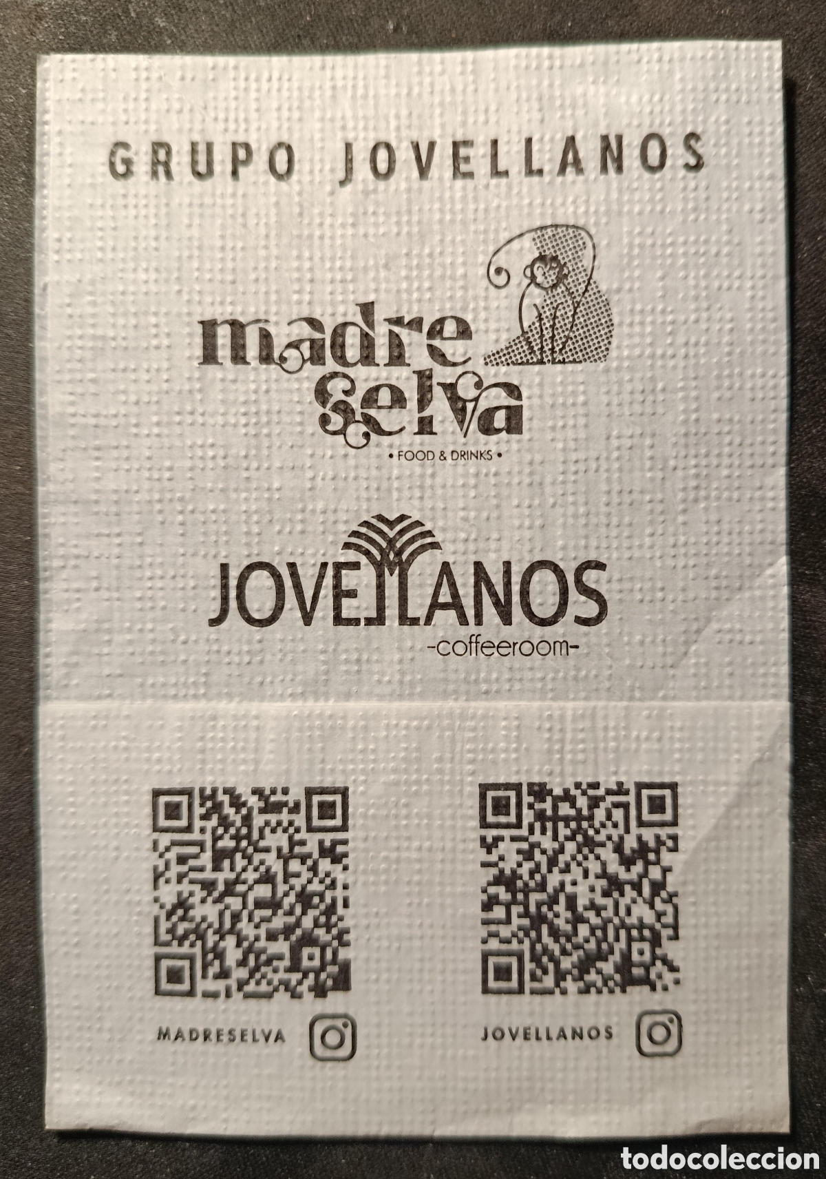 Otros art&iacute;culos de coleccionismo en papel: SERVILLETA DE PAPEL MADRESELVA y JOVELLANOS/MIERES -ASTURIAS