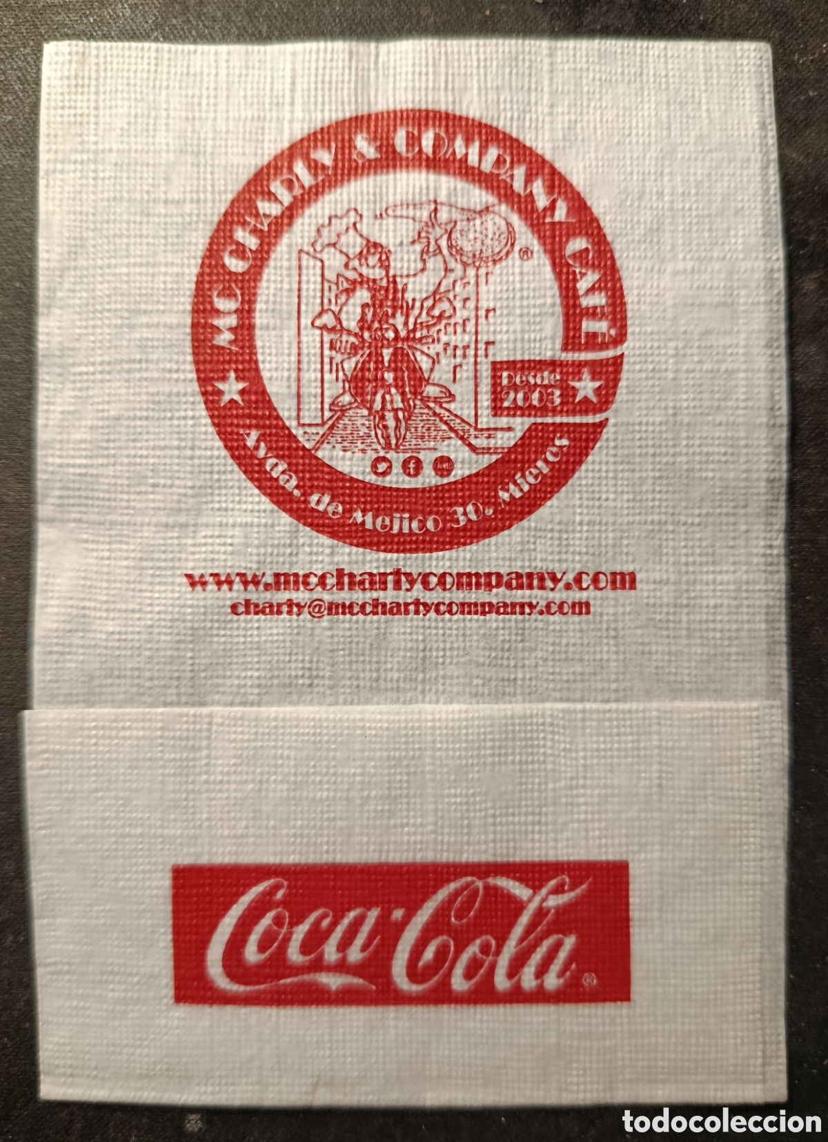 Otros art&iacute;culos de coleccionismo en papel: SERVILLETA DE PAPEL McCHARLY & COMPANY/MIERES -ASTURIAS