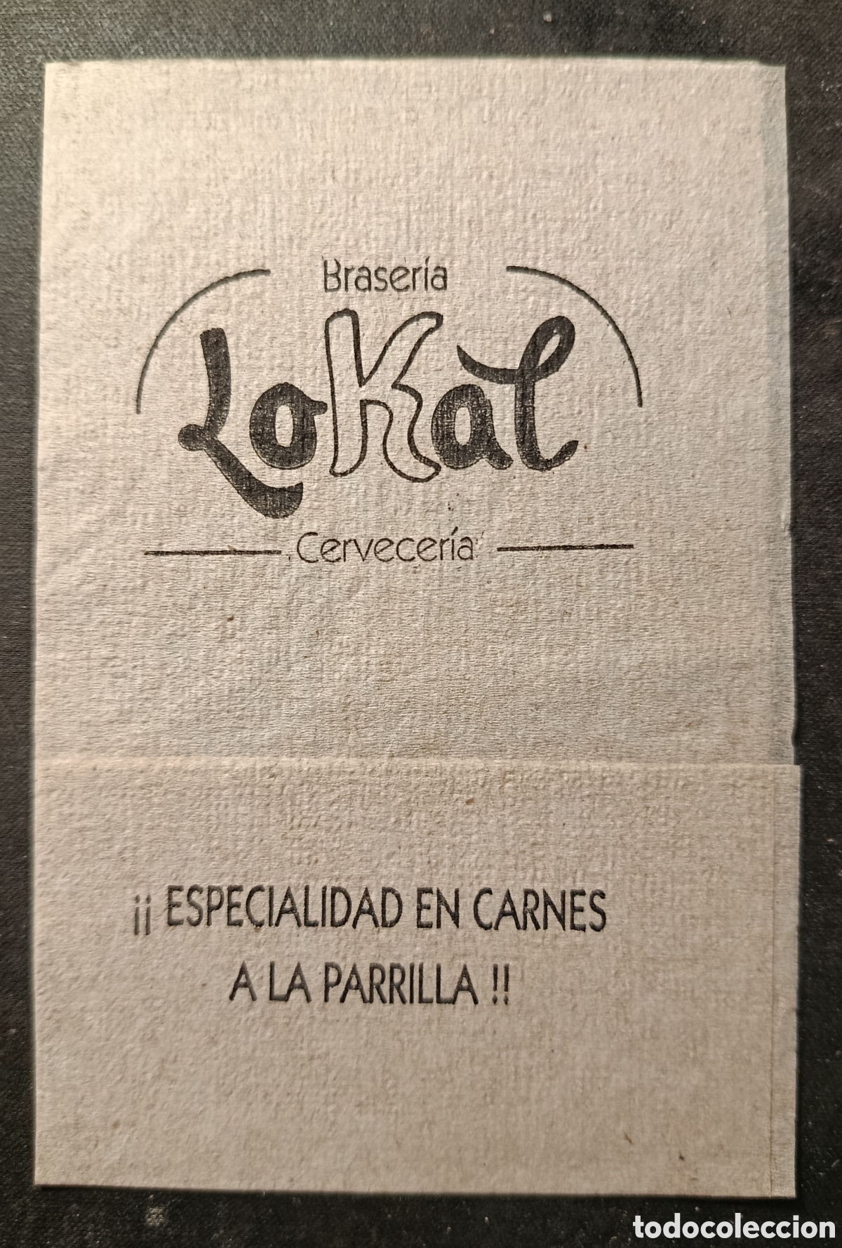 Otros art&iacute;culos de coleccionismo en papel: SERVILLETA DE PAPEL BRASERIA LOKAL/OVIEDO