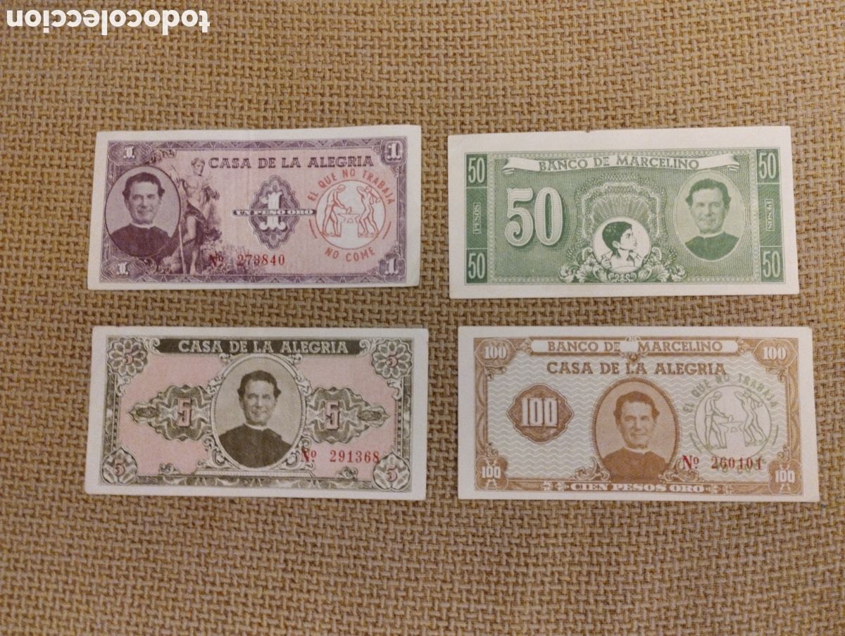 Outros artigos de papel: Lote billetes Banco de Marcelino