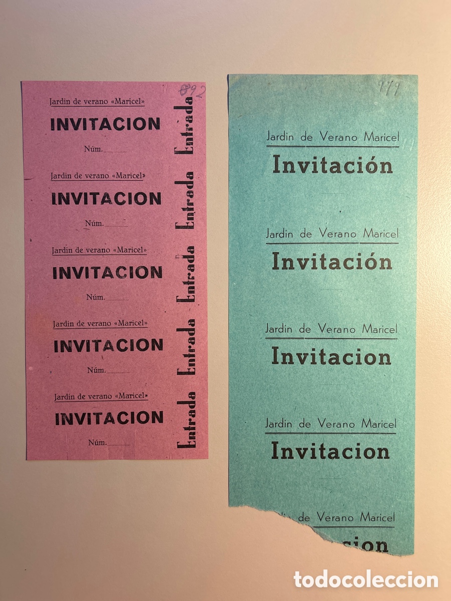 Otros art&iacute;culos de coleccionismo en papel: Lote 9 entradas Jardin de Verano Maricel &ndash; Catalunya &ndash; A&ntilde;os 1940 1950