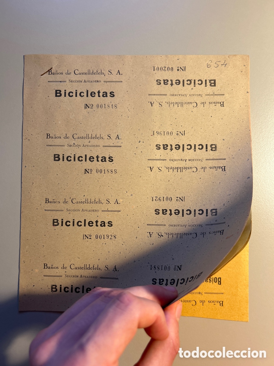 Otros art&iacute;culos de coleccionismo en papel: 48 entradas Ba&ntilde;os de Castelldefels &ndash; Bicicletas , Auto , Cuarto , Guardaobjetos &ndash; A&ntilde;os 1940
