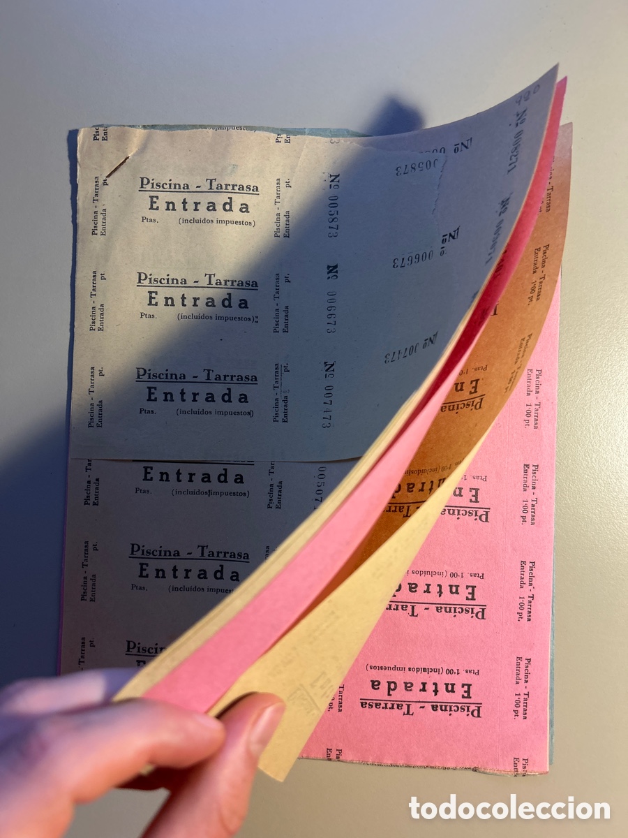 Otros art&iacute;culos de coleccionismo en papel: 104 entrades Piscina de Terrassa &ndash; Anys 1940 1950 &ndash; Barcelona Catalunya