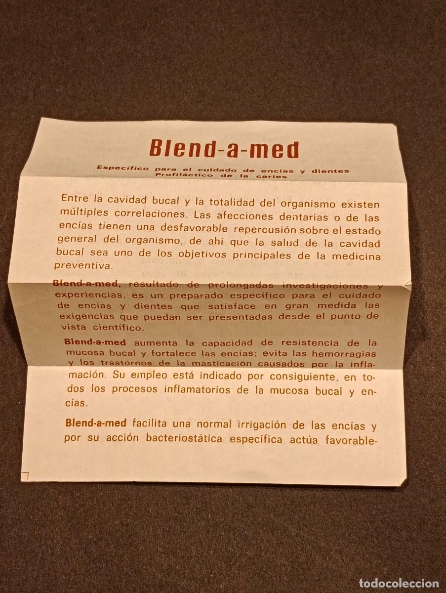 Otros art&iacute;culos de coleccionismo en papel: Antiguo Prospecto Publicitario Dent&iacute;frico Blend-a-med - LETI S.A. Barcelona / Blendax - A&ntilde;os 50-60
