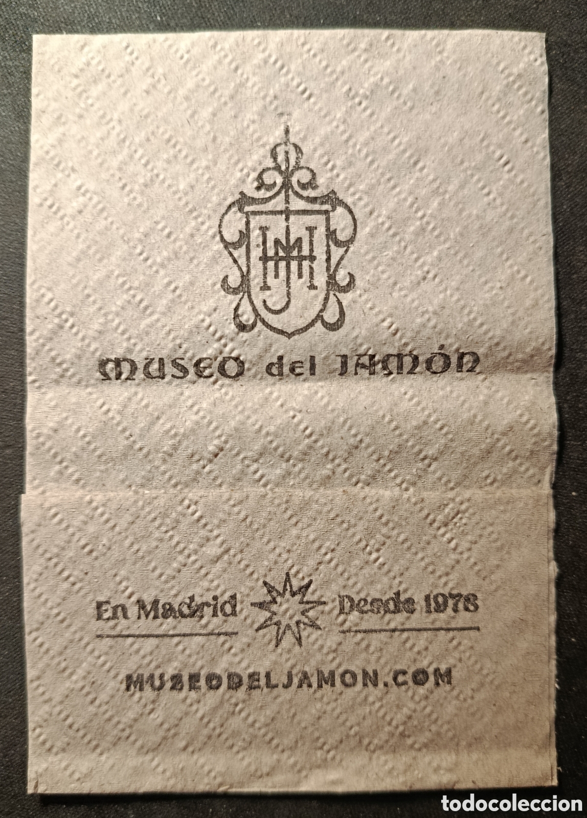 Otros art&iacute;culos de coleccionismo en papel: SERVILLETA DE PAPEL MUSEO DEL JAM&Oacute;N/MADRID