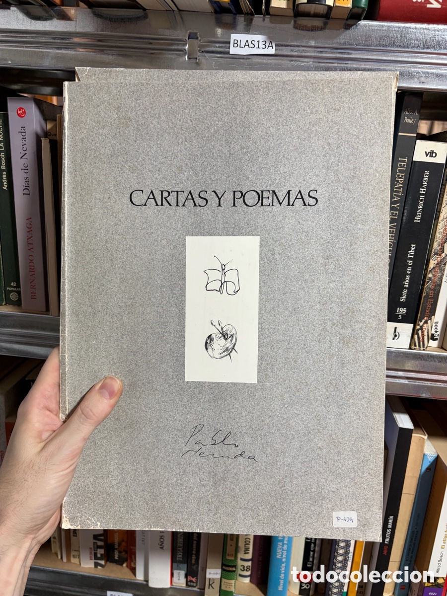 Otros art&iacute;culos de coleccionismo en papel: Blas13A cartas y poemas Pablo Neruda carpeta con facs&iacute;mil