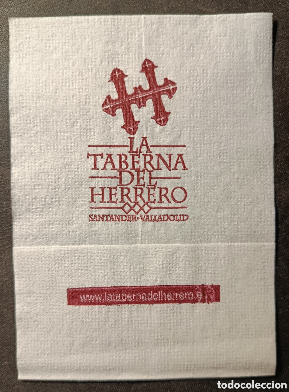 Otros art&iacute;culos de coleccionismo en papel: SERVILLETA DE PAPEL LA TABERNA DEL HERRERO/VALLADOLID