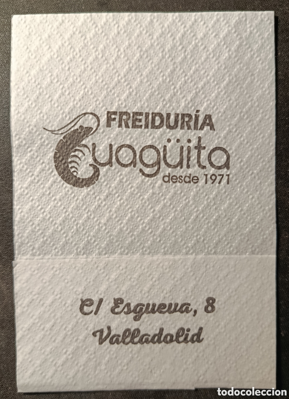 Otros art&iacute;culos de coleccionismo en papel: SERVILLETA DE PAPEL GUAG&Uuml;ITA/VALLADOLID