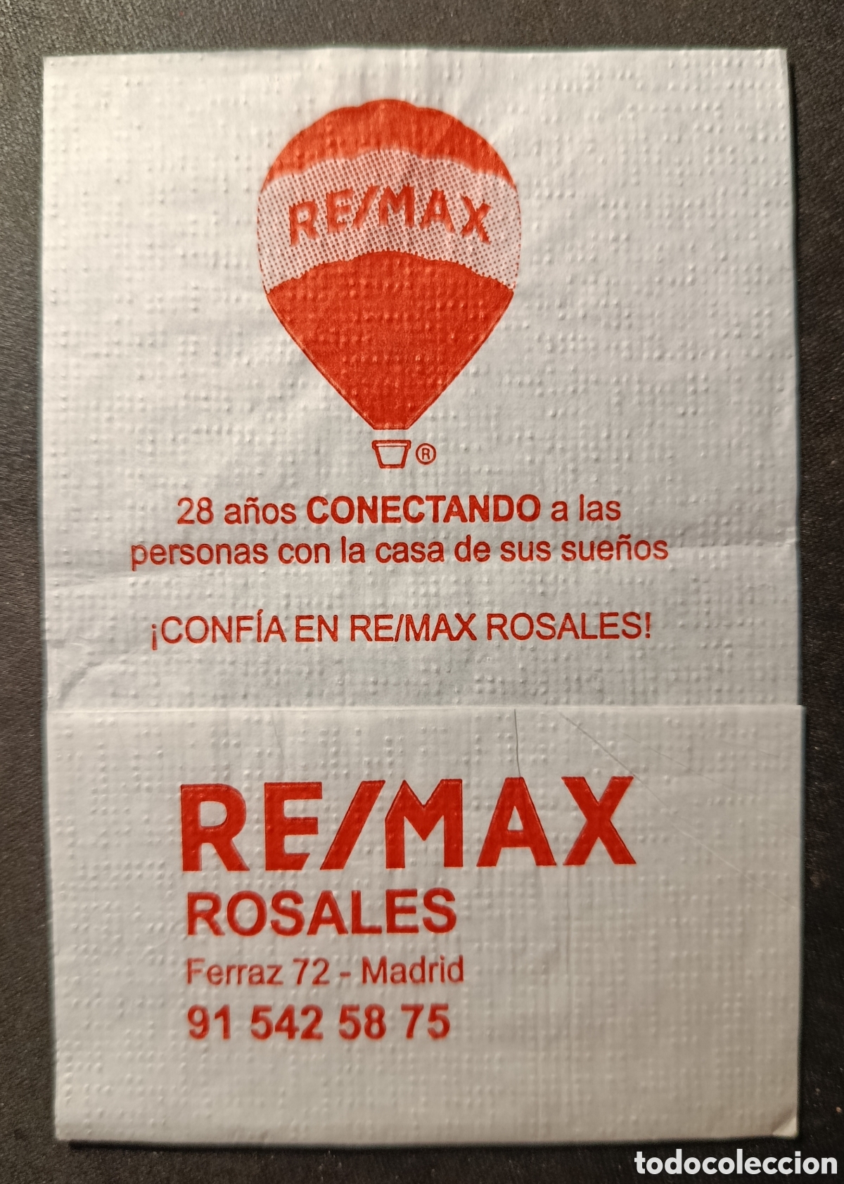 Otros art&iacute;culos de coleccionismo en papel: SERVILLETA DE PAPEL/PUBLICIDAD