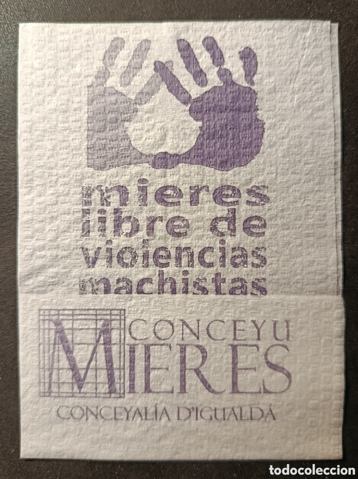 Otros art&iacute;culos de coleccionismo en papel: SERVILLETA DE PAPEL/VIOLENCIA MACHISTA