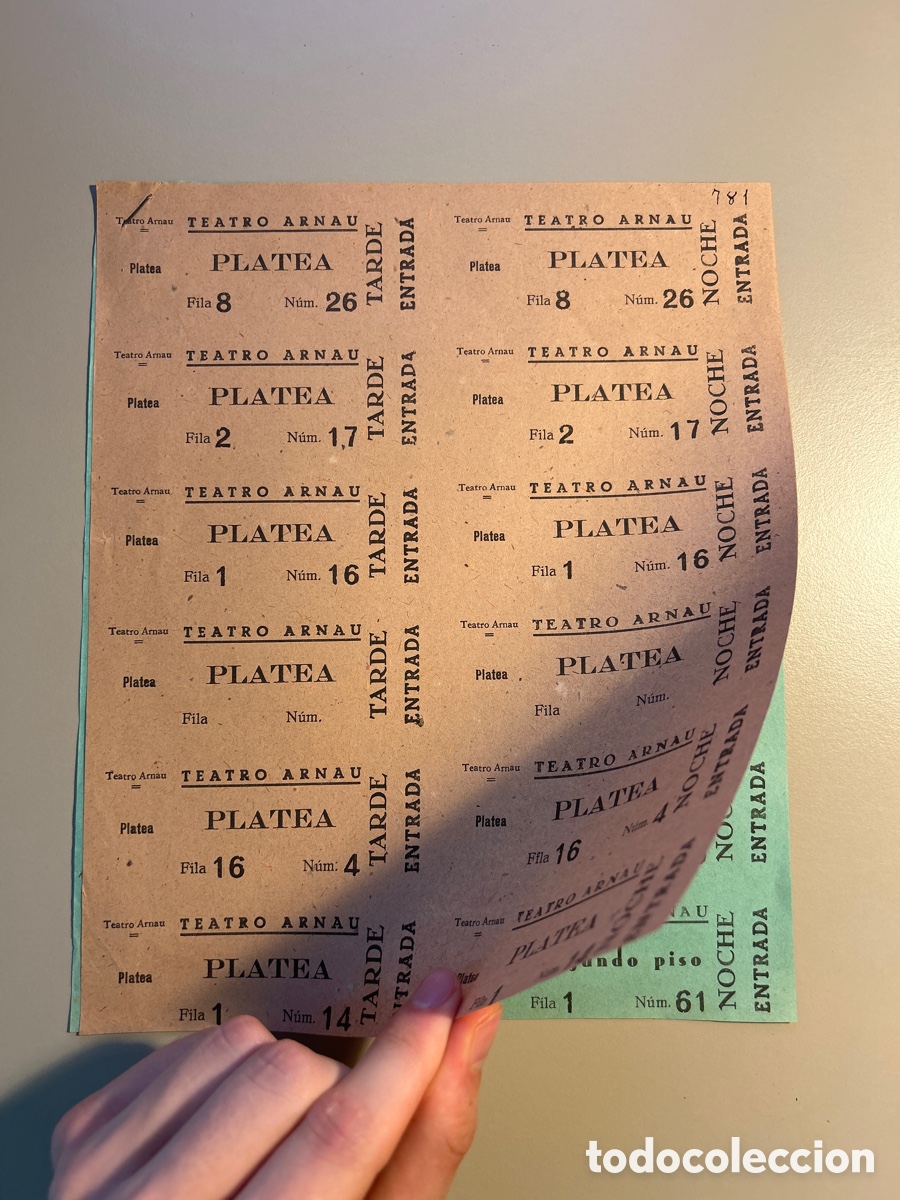 Otros art&iacute;culos de coleccionismo en papel: 24 entrades Teatro Arnau &ndash; Barcelona &ndash; Catalunya &ndash; Anys 1940 1950