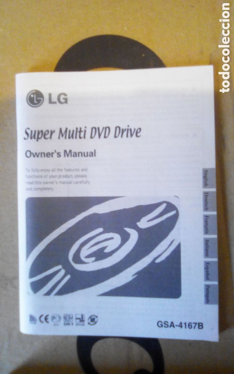 Otros art&iacute;culos de coleccionismo en papel: Manual dvd LG. Owner's manual super multi DVD drive. GSA-4167B. A&ntilde;o 2005.