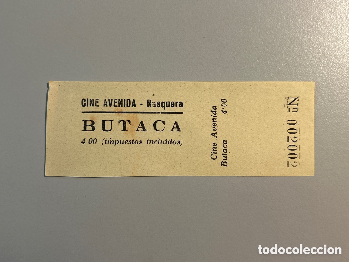 Otros art&iacute;culos de coleccionismo en papel: Entrada Cine Avenida &ndash; Rasquera &ndash; Ebre &ndash; Anys 1940 1950