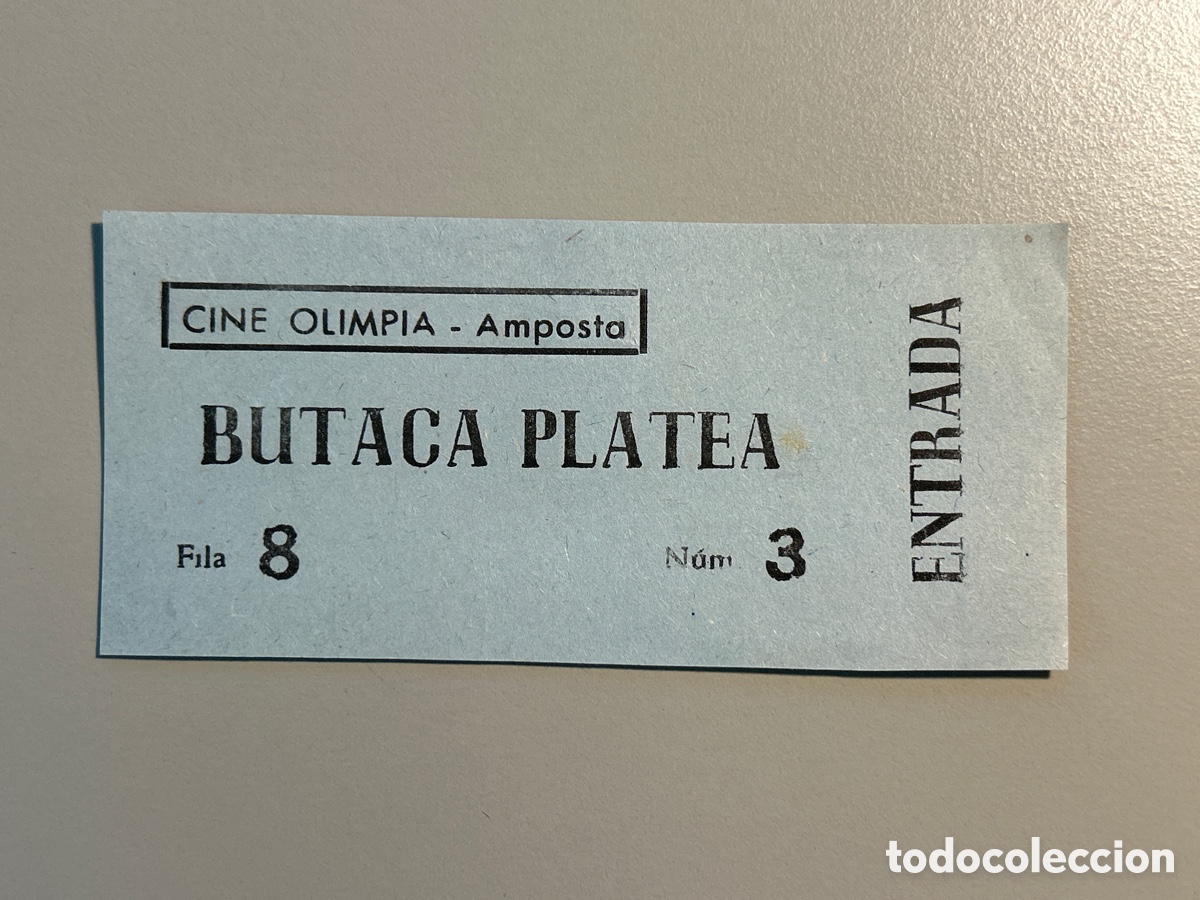 Otros art&iacute;culos de coleccionismo en papel: Entrada Cine Olimpia &ndash; Amposta &ndash; Butaca Platea &ndash; Anys 1940 1950