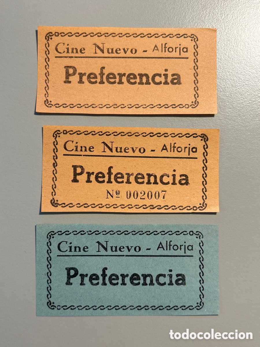 Otros art&iacute;culos de coleccionismo en papel: 3 entrades &ndash; Cine Nuevo &ndash; Alforja &ndash; Anys 1940 1950
