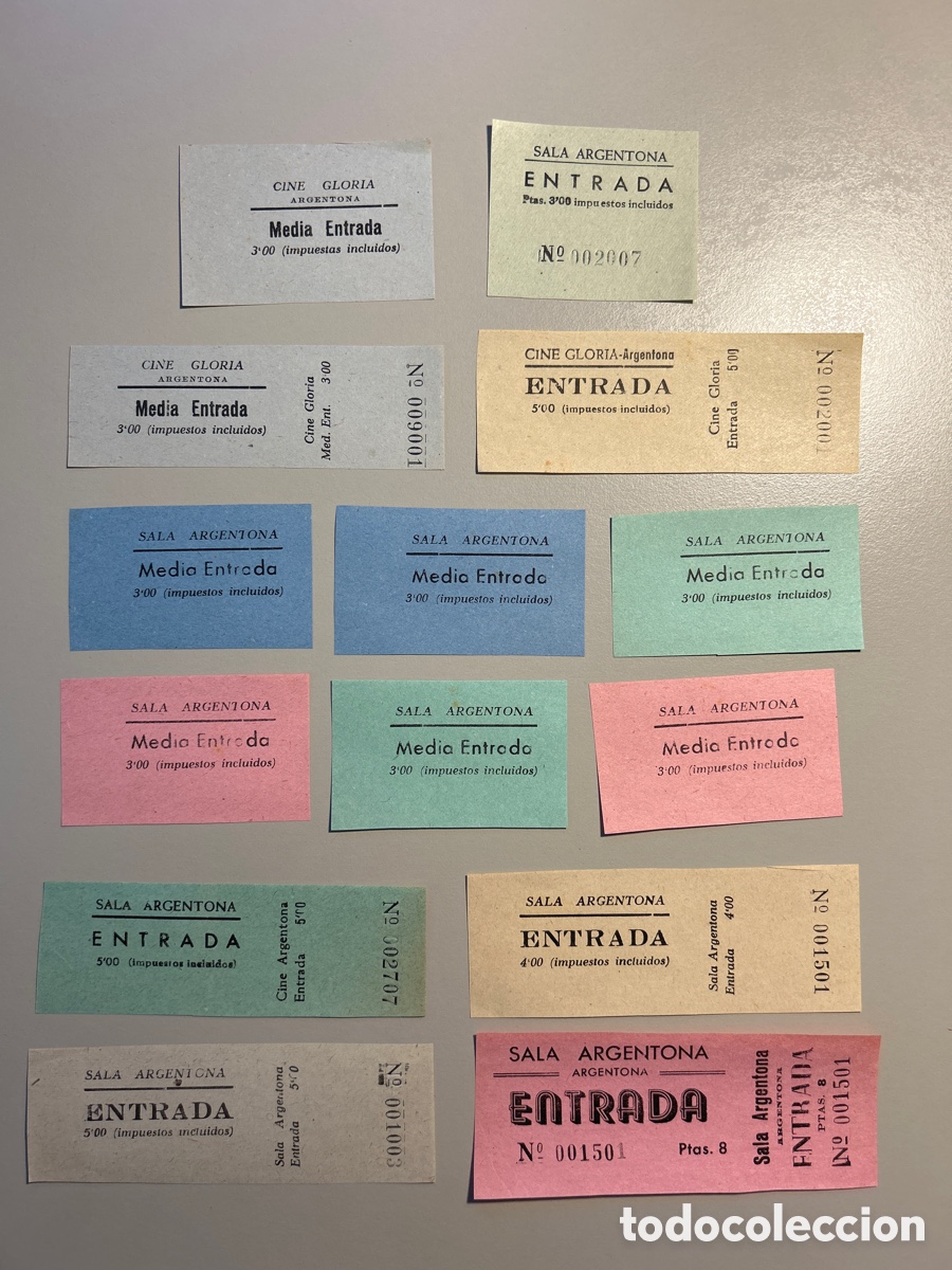 Otros art&iacute;culos de coleccionismo en papel: 14 entrades &ndash; Cine Gloria i Sala Argentona &ndash; Argentona &ndash; Anys 1940 1950
