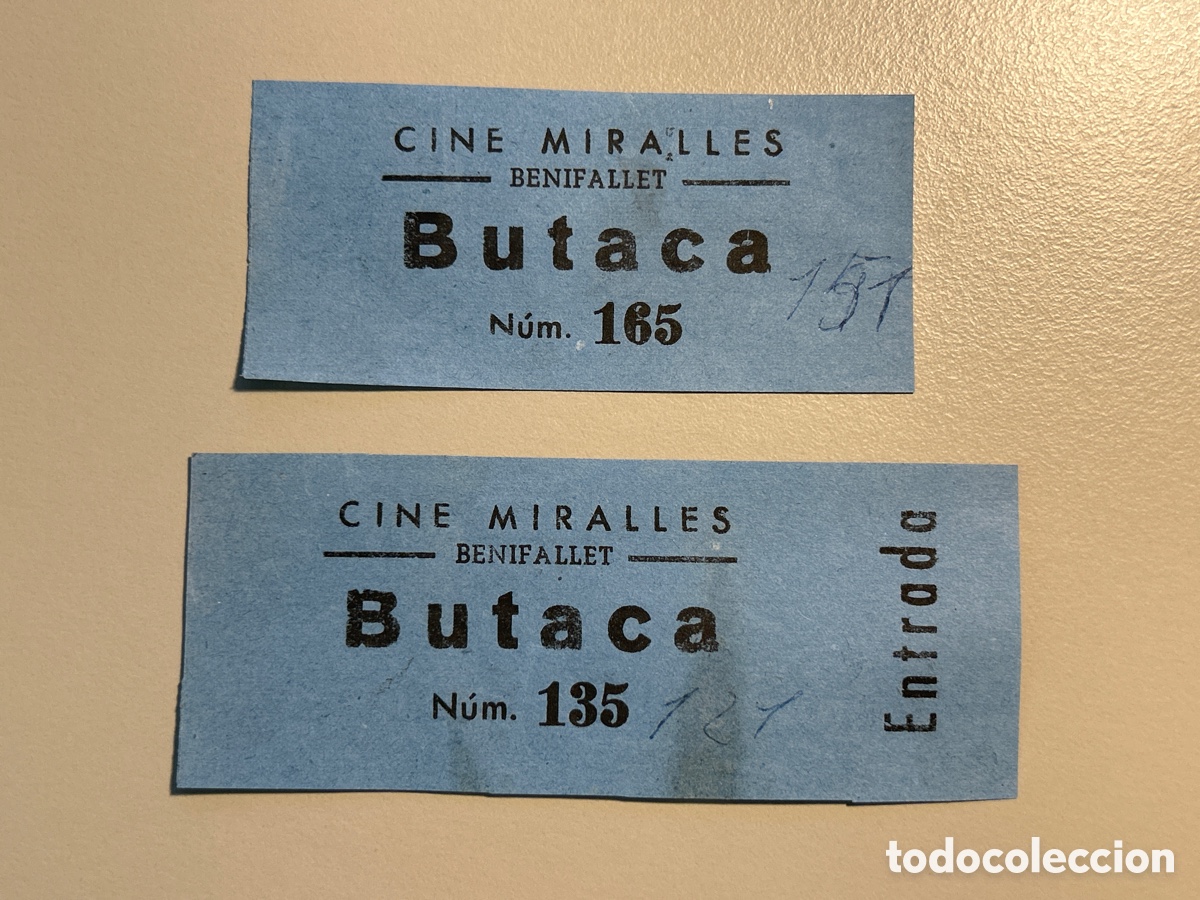 Otros art&iacute;culos de coleccionismo en papel: 2 entrades &ndash; Cine Miralles &ndash; Benifallet &ndash; Anys 1940 1950