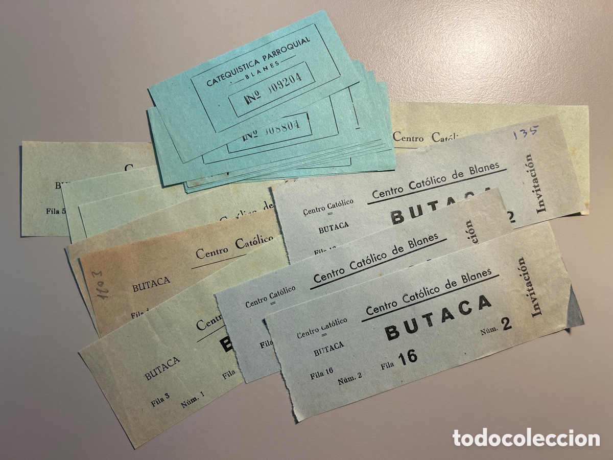 Otros art&iacute;culos de coleccionismo en papel: 19 entrades &ndash; Centro Cat&oacute;lico de Blanes &ndash; Catequ&iacute;stica Parroquial &ndash; Blanes &ndash; Anys 1940 1950