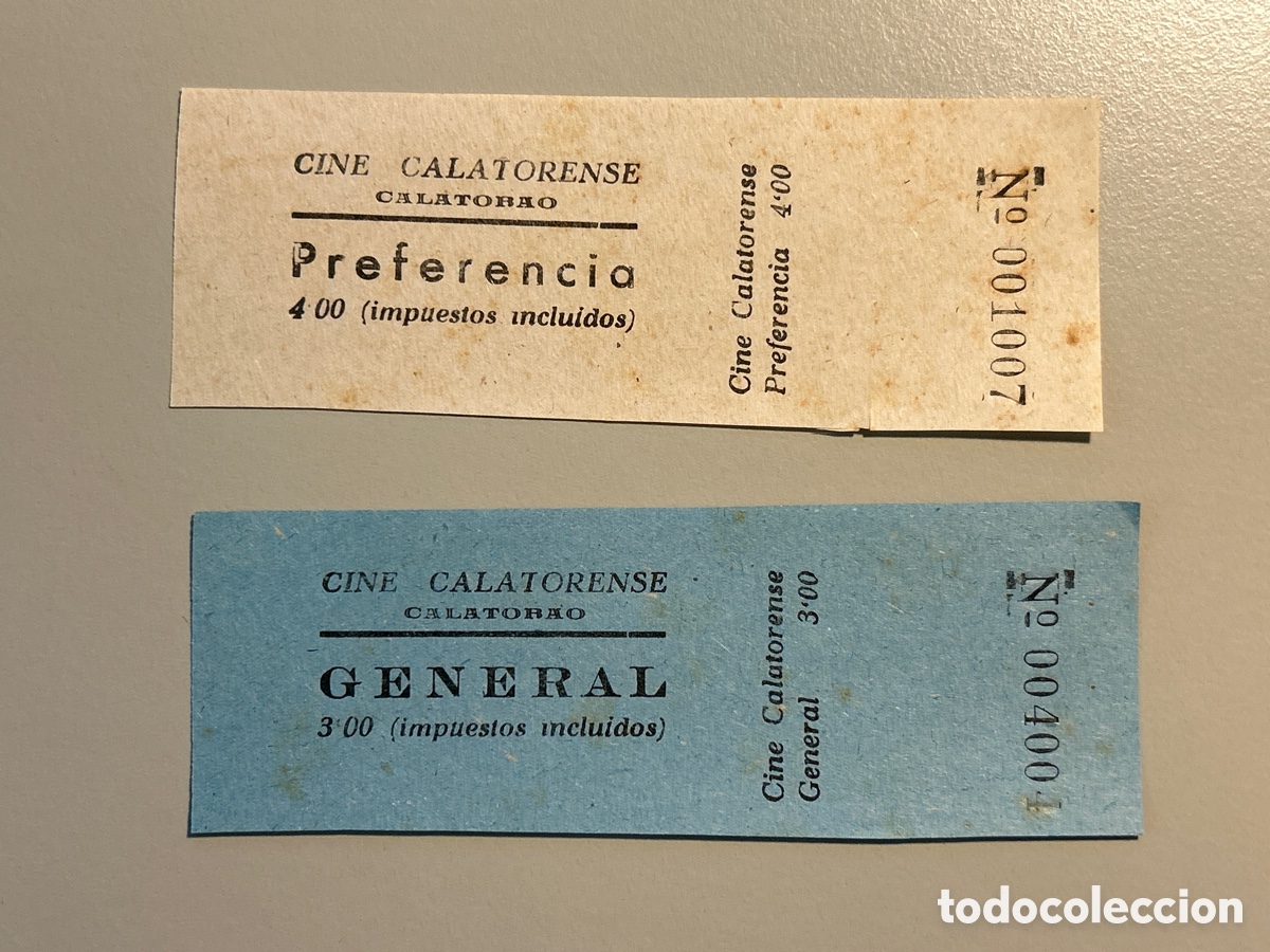 Otros art&iacute;culos de coleccionismo en papel: 2 entradas &ndash; Cine Calatorense &ndash; Calatorao &ndash; Zaragoza &ndash; A&ntilde;os 1940
