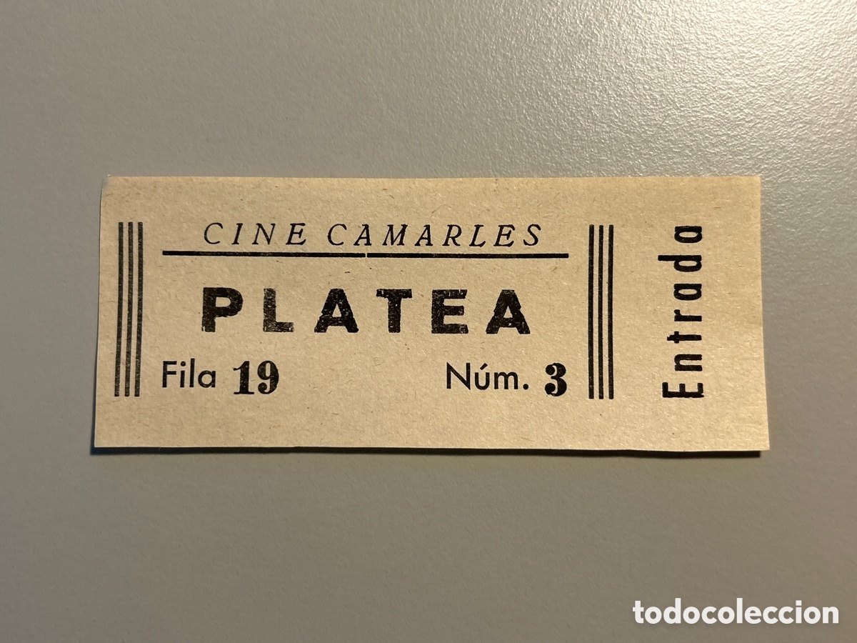 Otros art&iacute;culos de coleccionismo en papel: Entrada &ndash; Cine Camarles &ndash; Anys 1940 1950