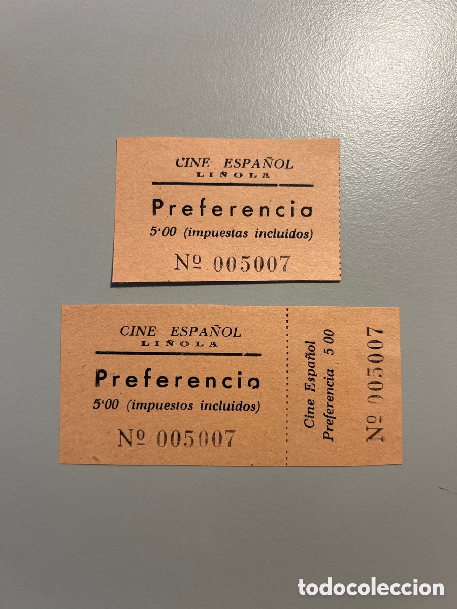 Otros art&iacute;culos de coleccionismo en papel: 2 entrades &ndash; Cine Espa&ntilde;ol &ndash; Linyola &ndash;Anys 1940 1950