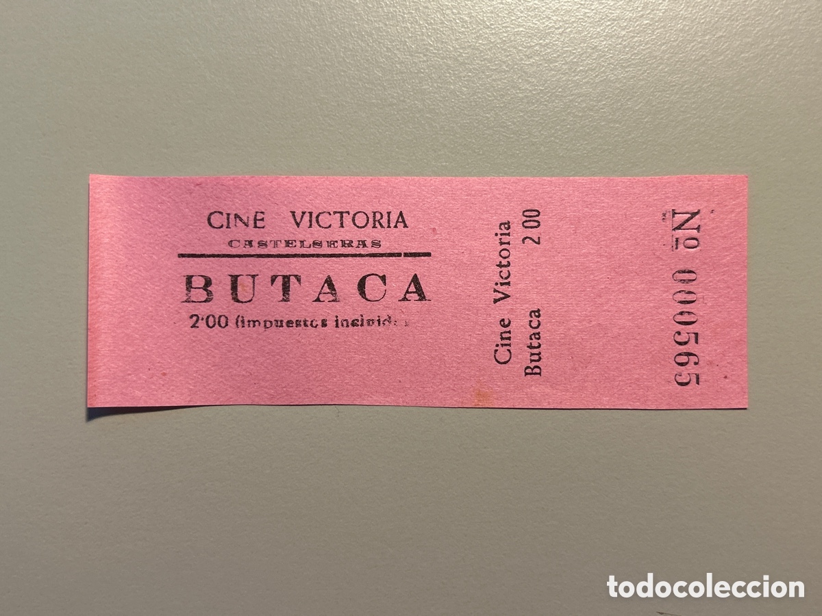 Otros art&iacute;culos de coleccionismo en papel: Entrada &ndash; Cine Victoria &ndash; Castelser&aacute;s - A&ntilde;os 1940 1950