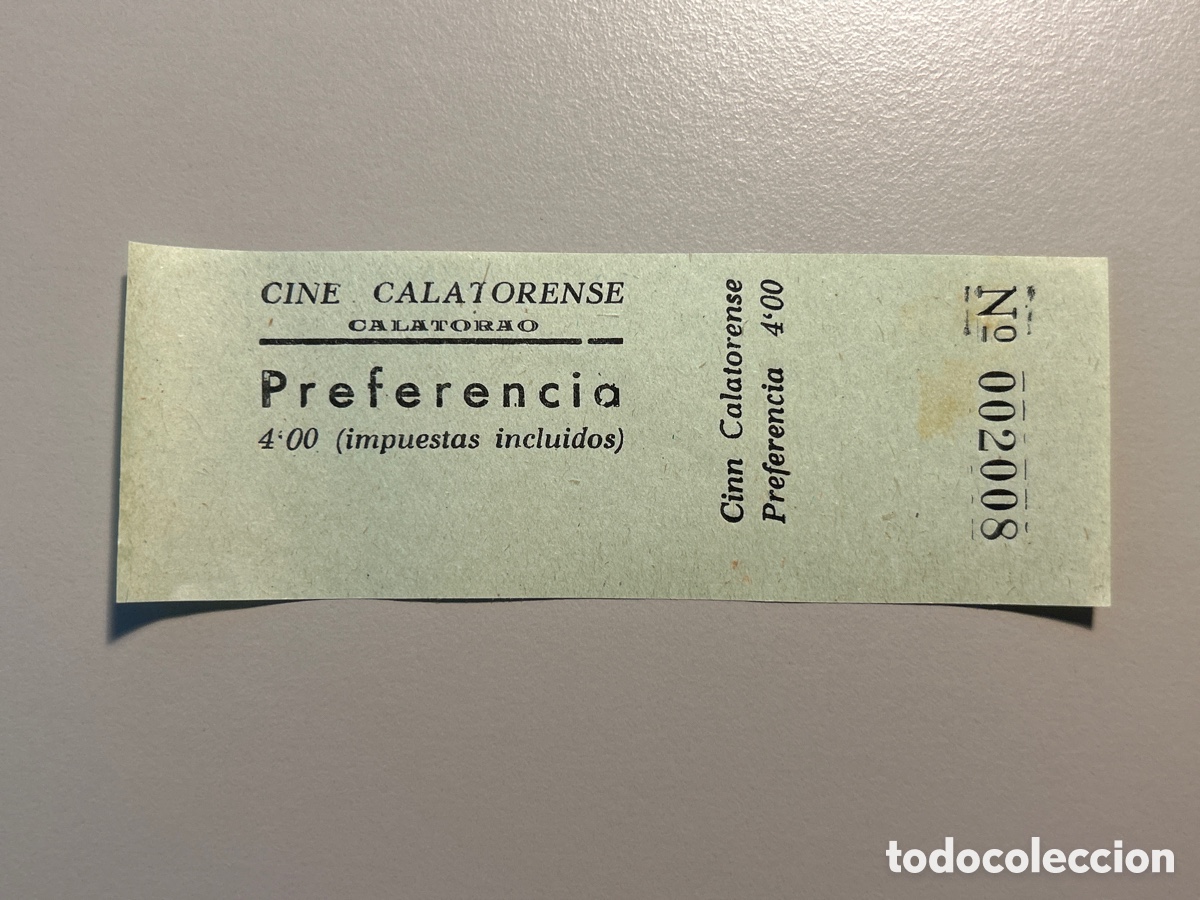 Otros art&iacute;culos de coleccionismo en papel: Entrada &ndash; Cine Calatorense &ndash; Calatorao &ndash; Zaragoza &ndash; anys 1940 1950