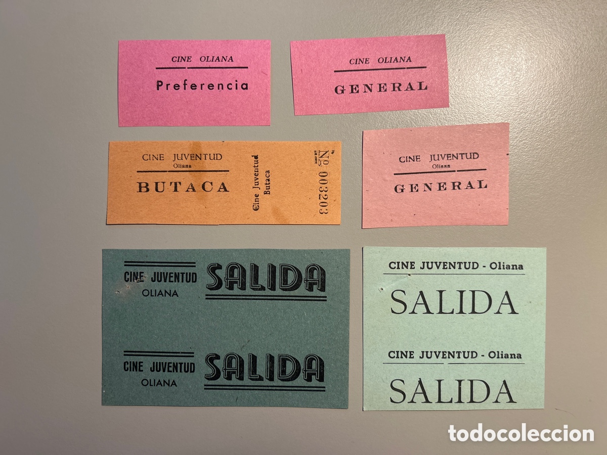 Otros art&iacute;culos de coleccionismo en papel: 6 entrades &ndash; Cine Oliana i Cine Juventud &ndash; Oliana - Lleida &ndash; Any 1940 1950