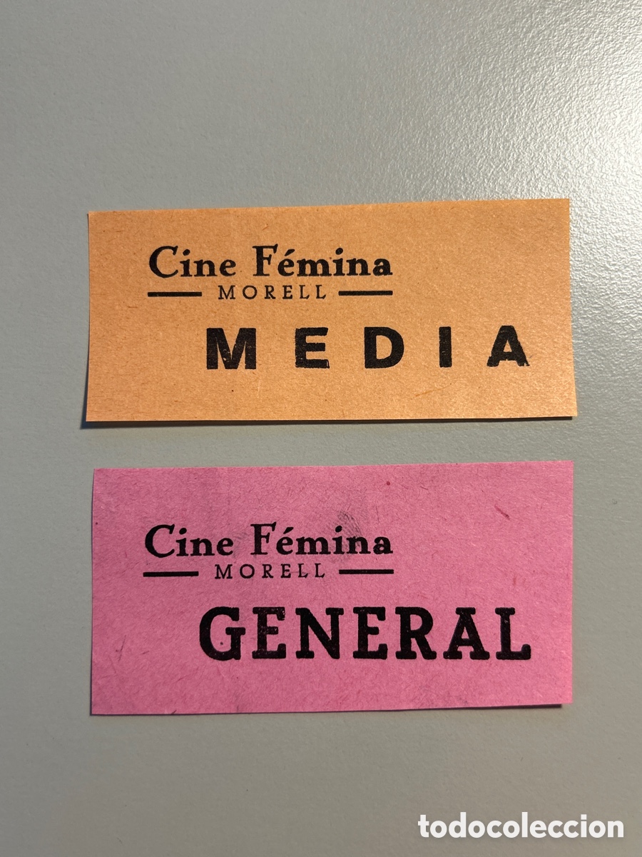 Otros art&iacute;culos de coleccionismo en papel: 2 entrades &ndash; Cine F&eacute;mina &ndash; Morell - Tarragona &ndash; Any 1940 1950