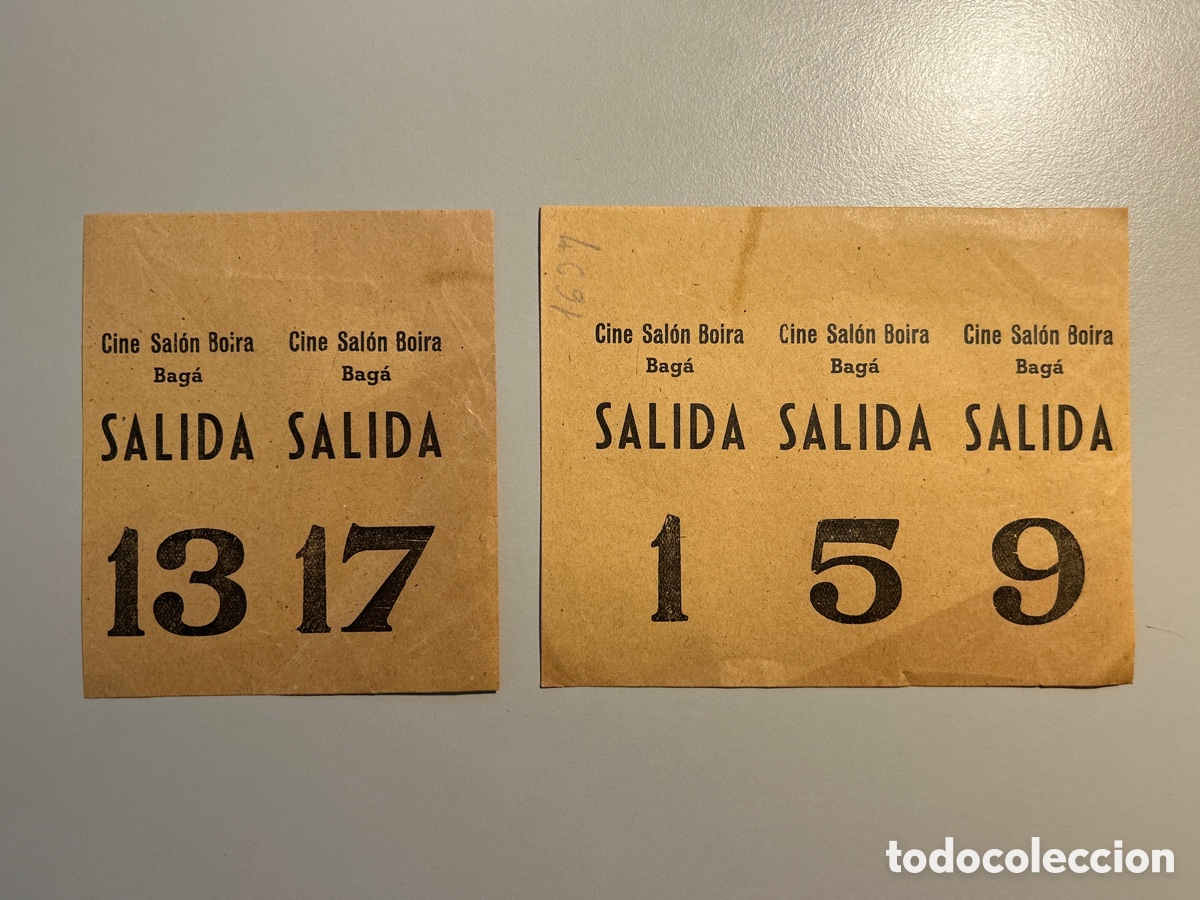 Otros art&iacute;culos de coleccionismo en papel: 5 entrades &ndash; Cine Sal&oacute;n Boira &ndash; Bag&agrave; &ndash; Anys 1940 1950