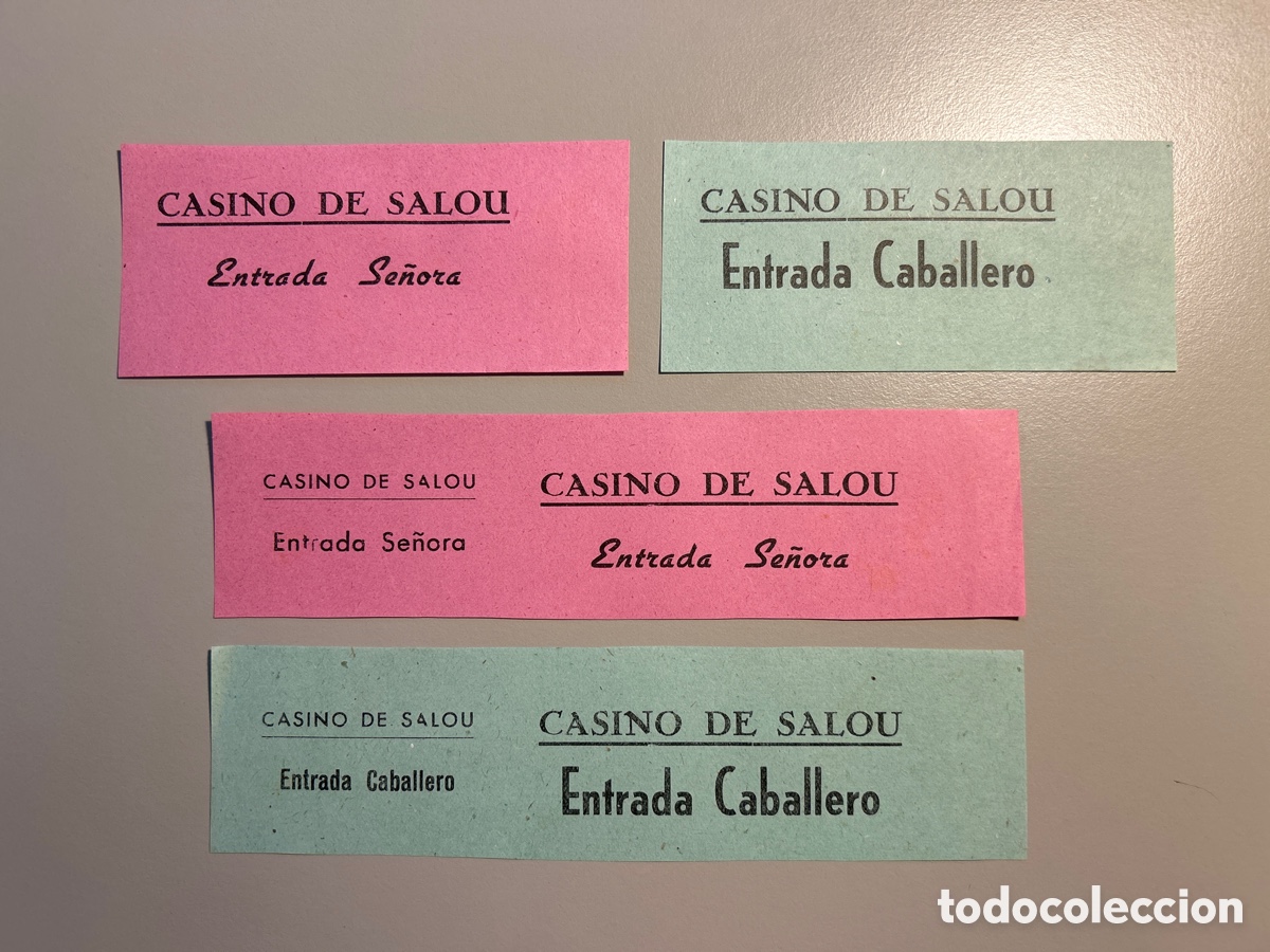 Otros art&iacute;culos de coleccionismo en papel: 4 entrades &ndash; Casino de Salou &ndash; Salou &ndash; Anys 1940 1950