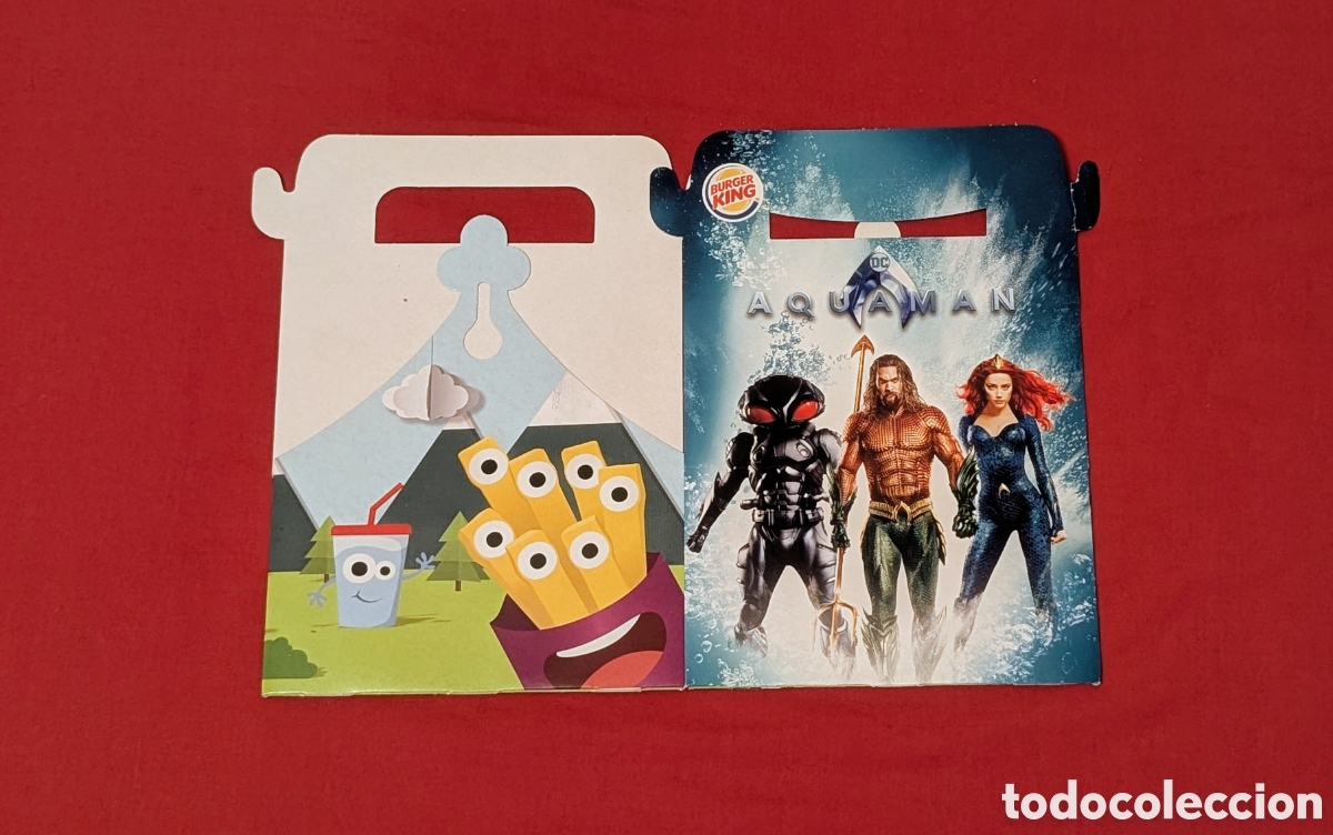 Otros art&iacute;culos de coleccionismo en papel: Caja Burguer King. Aquaman. DC. El s&iacute;mbolo de la Atl&aacute;ntida. King JR Meal