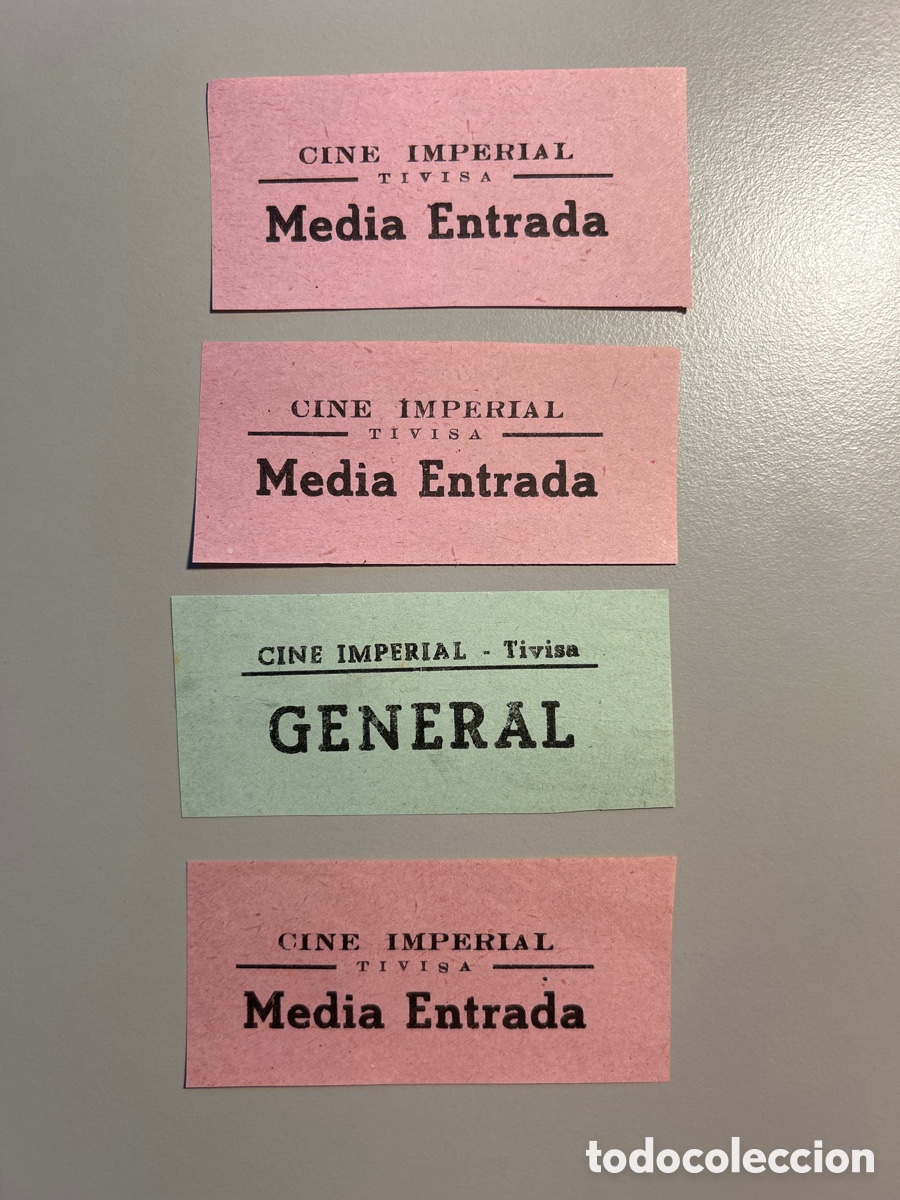 Otros art&iacute;culos de coleccionismo en papel: 4 entrades &ndash; Cine Imperial &ndash; Tivisa &ndash; Ebre &ndash; Anys 1940 1950