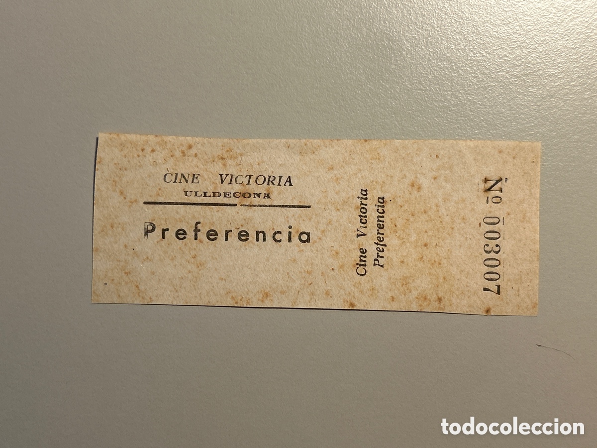 Otros art&iacute;culos de coleccionismo en papel: Entrada &ndash; Cine Victoria &ndash; Ulldecona &ndash; Any 1939 1940