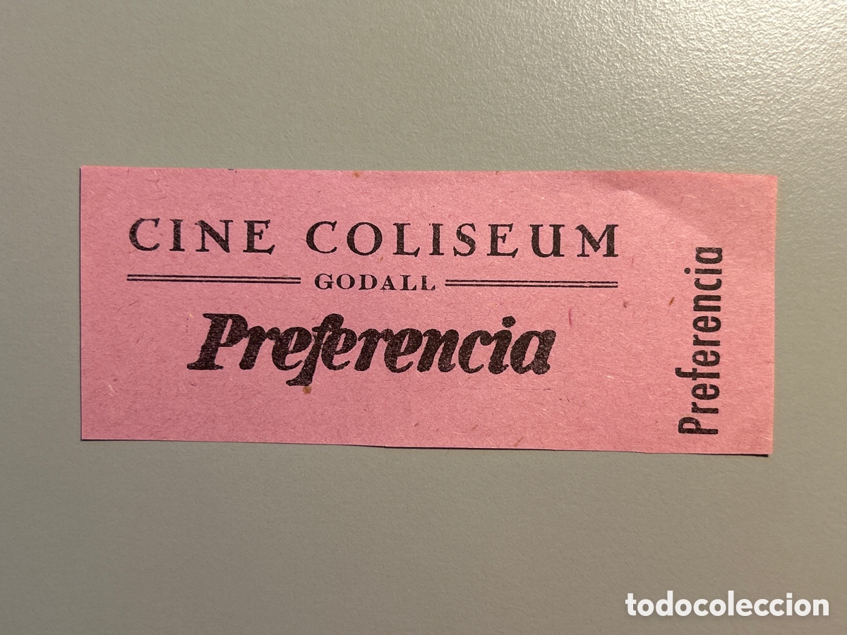 Otros art&iacute;culos de coleccionismo en papel: Entrada &ndash; Cine Coliseum &ndash; Godall &ndash; Anys 1940 1950