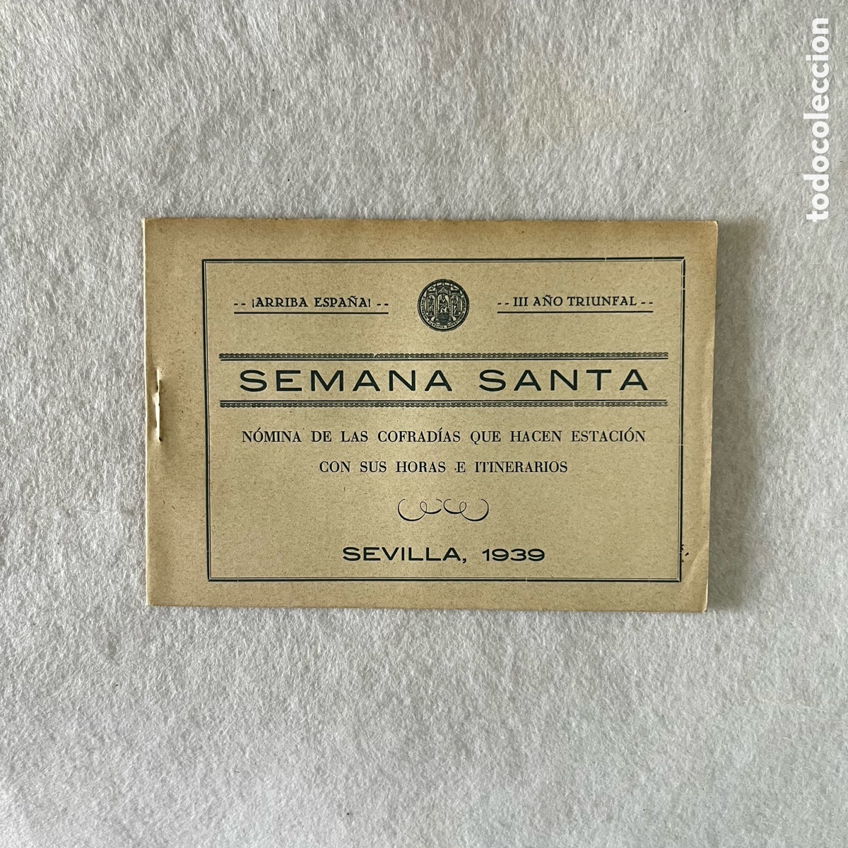 Otros art&iacute;culos de coleccionismo en papel: PROGRAMA SEMANA SANTA SEVILLA - OFICIAL AYUNTAMIENTO - 1938