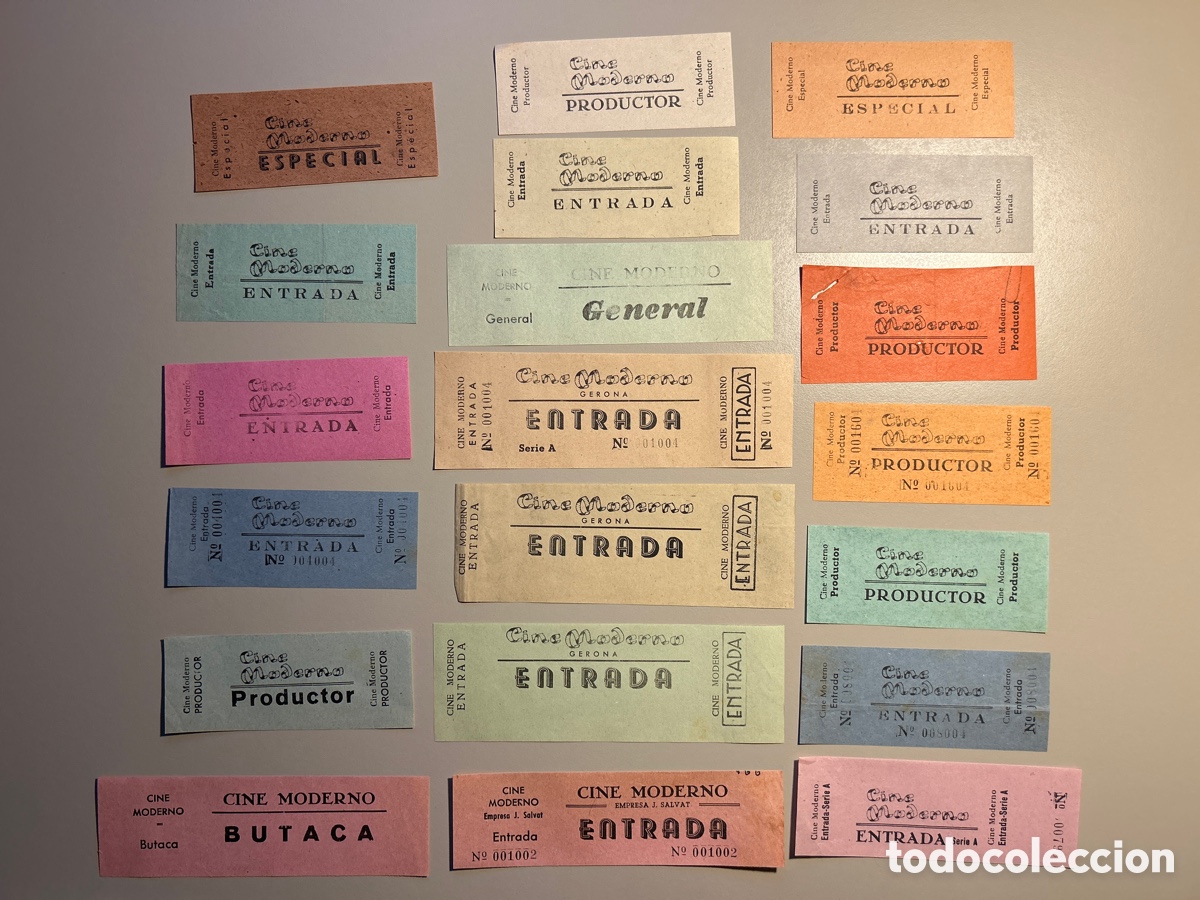 Otros art&iacute;culos de coleccionismo en papel: 20 entrades &ndash; Cine Moderno &ndash; Girona &ndash; Anys 1940 1950