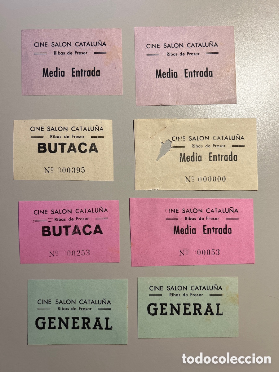 Otros art&iacute;culos de coleccionismo en papel: 8 entrades &ndash; Cine Salon Catalu&ntilde;a &ndash; Ribes de Freser - Ripoll&egrave;s &ndash; Anys 1940 1950