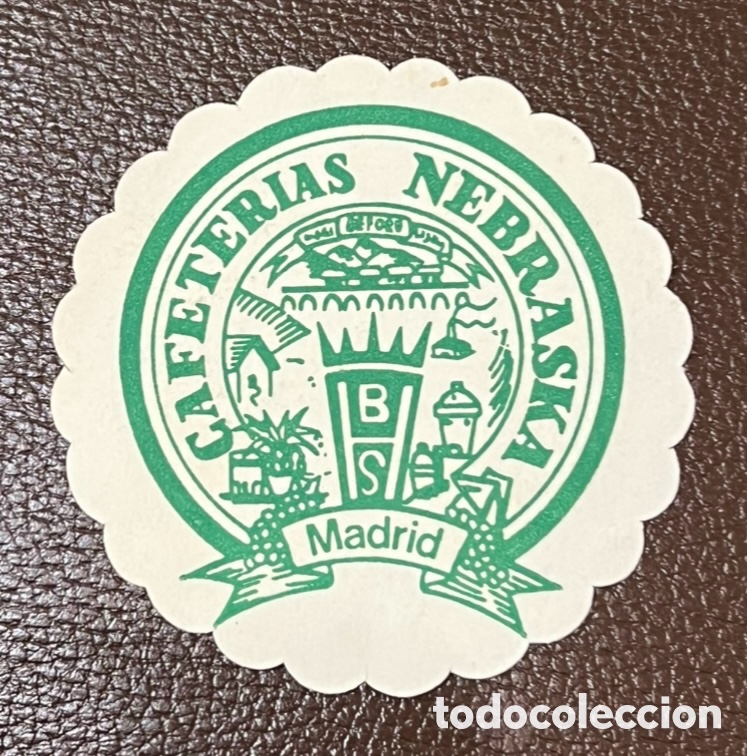 Otros art&iacute;culos de coleccionismo en papel: Posavasos. Cafeteria NEBRASKA. Madrid. A&ntilde;os 70.