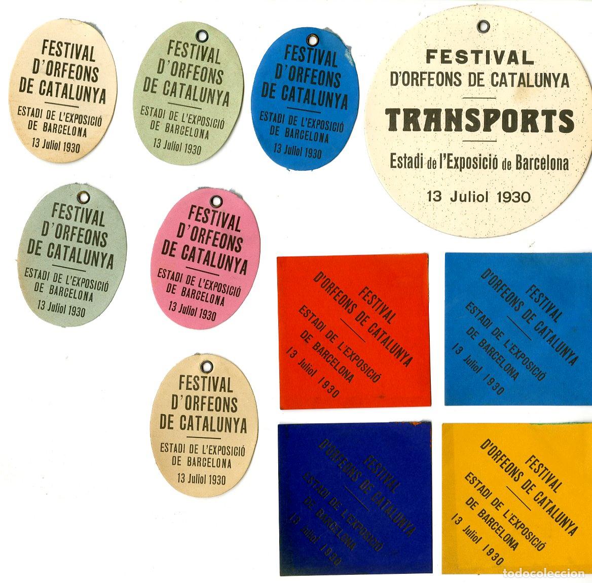 Otros art&iacute;culos de coleccionismo en papel: 11 Entradas Festival d'Orfeons de Catalunya, Estadi Olimpic 1930