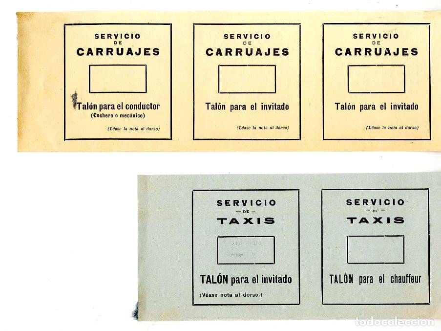 Otros art&iacute;culos de coleccionismo en papel: Tal&oacute;n para el conductor de Carruajes y Taxis